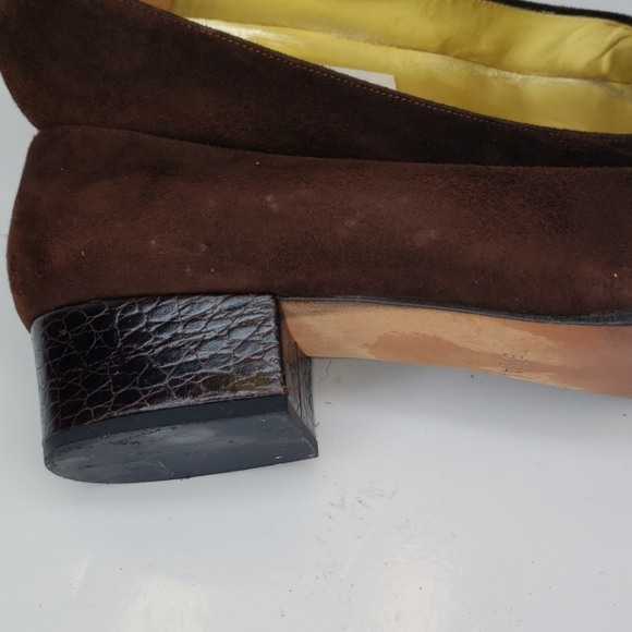 Pancaldi brown suede/croco toe & heel size 8.5AA - Picture 3 of 9